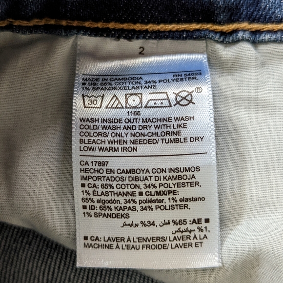 Old Navy Jeans Women's Sz 2 Blue Stretchy Button Fly Flair Ankle - Picture 9 of 13